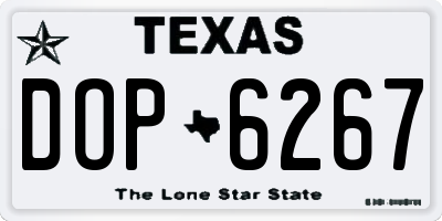 TX license plate DOP6267