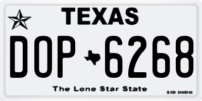 TX license plate DOP6268