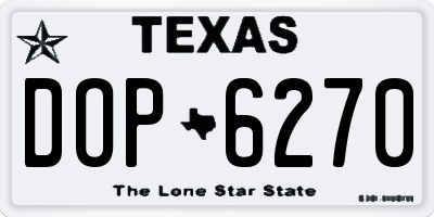 TX license plate DOP6270