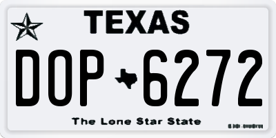 TX license plate DOP6272