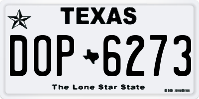 TX license plate DOP6273