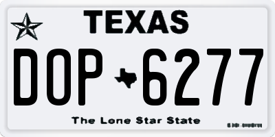 TX license plate DOP6277
