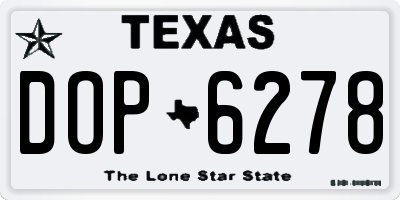 TX license plate DOP6278
