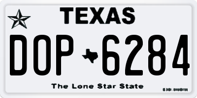 TX license plate DOP6284
