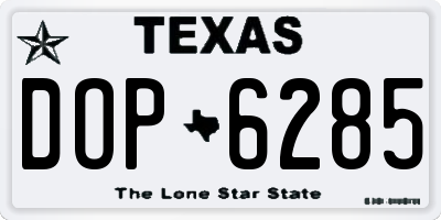 TX license plate DOP6285