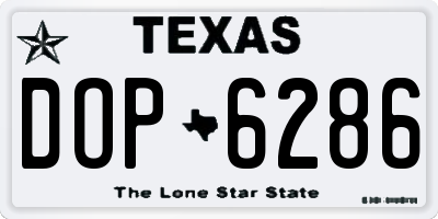 TX license plate DOP6286