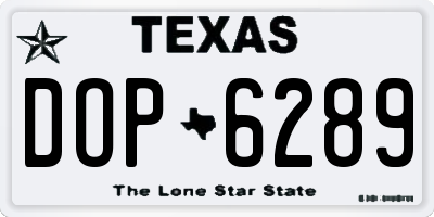 TX license plate DOP6289