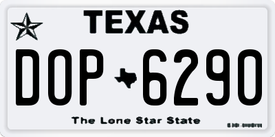 TX license plate DOP6290