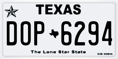 TX license plate DOP6294