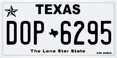 TX license plate DOP6295