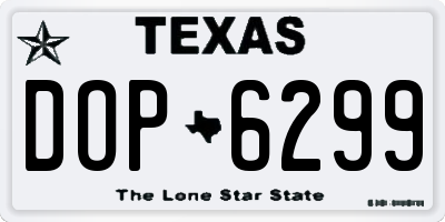 TX license plate DOP6299