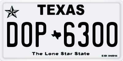 TX license plate DOP6300