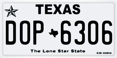 TX license plate DOP6306