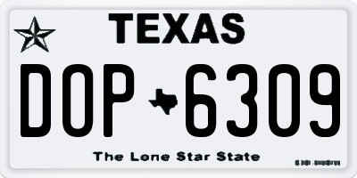 TX license plate DOP6309