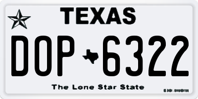 TX license plate DOP6322