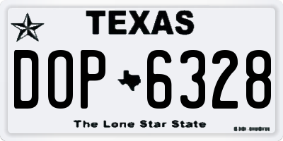 TX license plate DOP6328