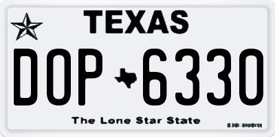 TX license plate DOP6330