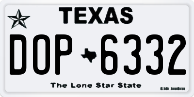 TX license plate DOP6332
