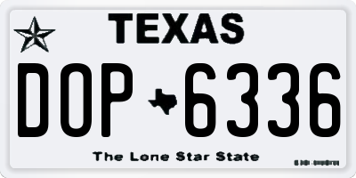 TX license plate DOP6336
