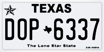 TX license plate DOP6337