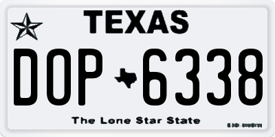 TX license plate DOP6338