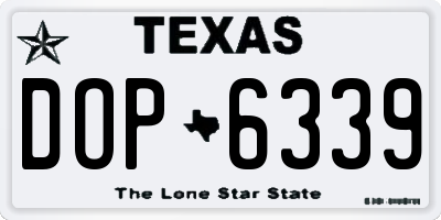 TX license plate DOP6339