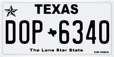TX license plate DOP6340