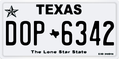 TX license plate DOP6342