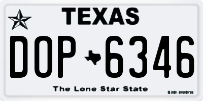 TX license plate DOP6346