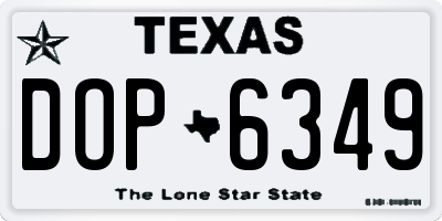 TX license plate DOP6349