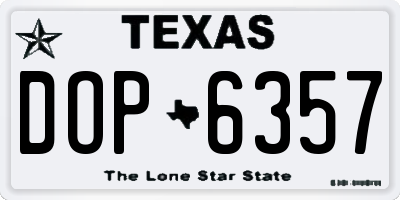 TX license plate DOP6357