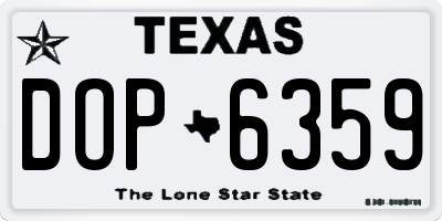 TX license plate DOP6359