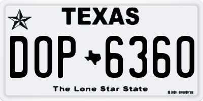 TX license plate DOP6360