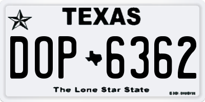 TX license plate DOP6362