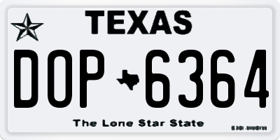 TX license plate DOP6364