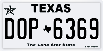 TX license plate DOP6369