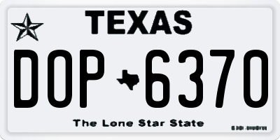 TX license plate DOP6370