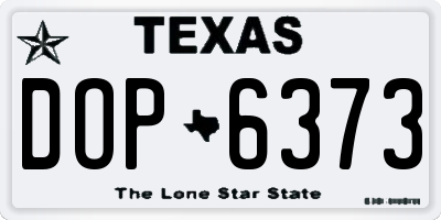 TX license plate DOP6373
