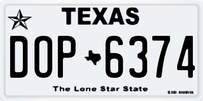 TX license plate DOP6374