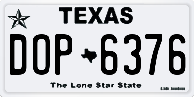 TX license plate DOP6376