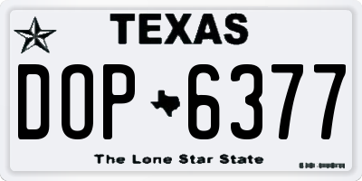 TX license plate DOP6377