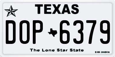 TX license plate DOP6379