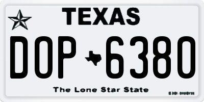 TX license plate DOP6380