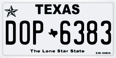 TX license plate DOP6383