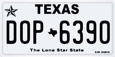 TX license plate DOP6390