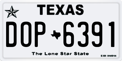TX license plate DOP6391