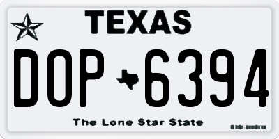 TX license plate DOP6394