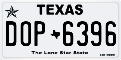 TX license plate DOP6396