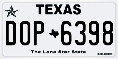 TX license plate DOP6398