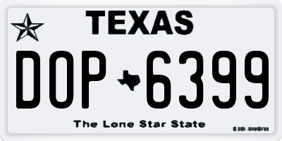 TX license plate DOP6399